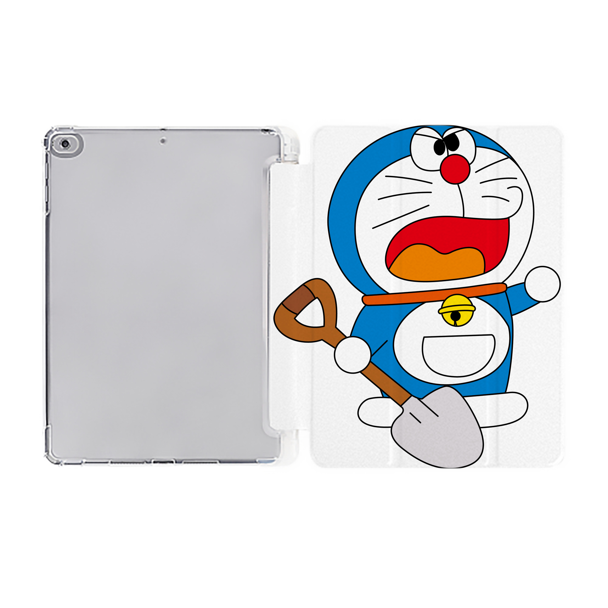 （画像用） ドラえもん Doraemon IPad ケース ペン収納付き 三つ折りスタンド PUレザー×シリコン 対応機種9.5/10.5/10.9インチ